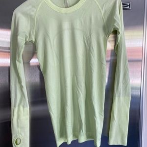 Lulu Swiftly crew long sleeve neon yellow green